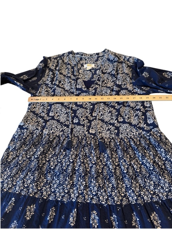 Anthropologie Maeve Carlita Navy Long Full Sleeve Tassel Festival  Dress Medium - Picture 8 of 17